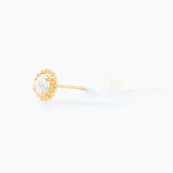 Boucles D'oreilles Puces Rufino Or Jaune Oxyde De Zirconium