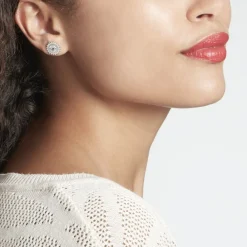 Boucles D'oreilles Puces Salvia Argent Blanc Oxyde De Zirconium