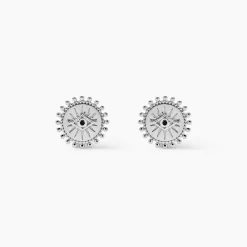Boucles D'oreilles Puces Salvia Argent Blanc Oxyde De Zirconium