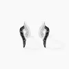 Boucles D'oreilles Puces Sculptural Or Blanc Diamant