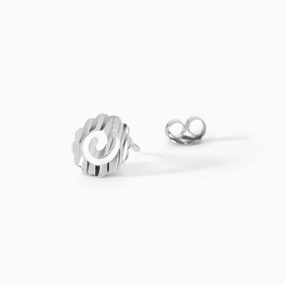 Boucles D'oreilles Puces Selima Argent Blanc