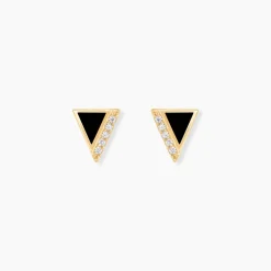 Boucles D'oreilles Puces Seymour Or Jaune Oxyde De Zirconium