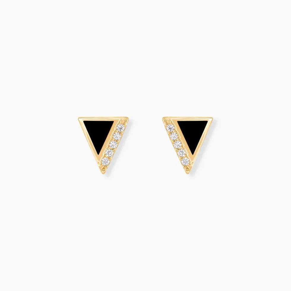 Boucles D'oreilles Puces Seymour Or Jaune Oxyde De Zirconium