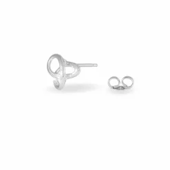 Boucles D'oreilles Puces Shainy Argent Blanc