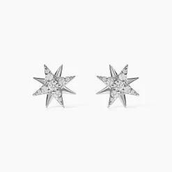 Boucles D'oreilles Puces Shanis Argent Blanc Oxyde De Zirconium