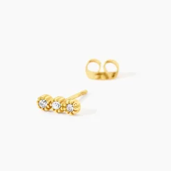 Boucles D'Oreilles Puces Sheima Acier Jaune Cristal