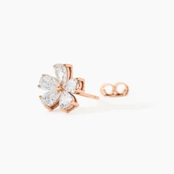 Boucles D'oreilles Puces Siriana Argent Rose Oxyde De Zirconium