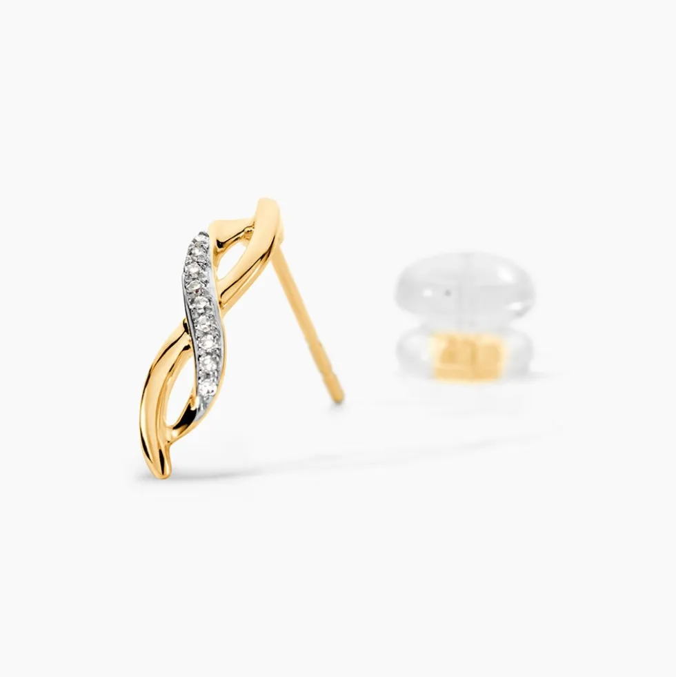 Boucles D'oreilles Puces Smina Or Jaune Diamant