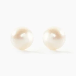 Boucles D'oreilles Puces Suki Or Jaune Perle De Culture
