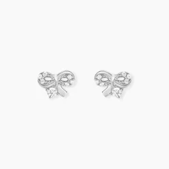 Boucles D'oreilles Puces Suna Argent Blanc Oxyde De Zirconium
