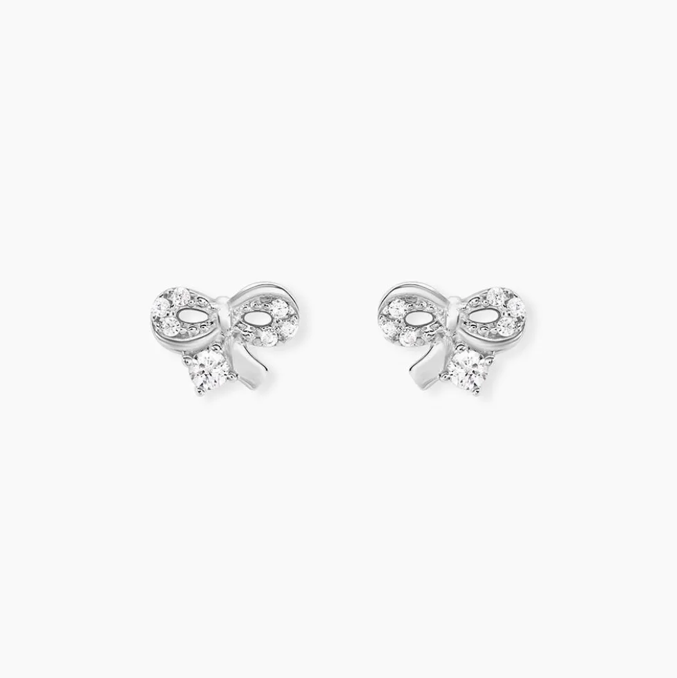 Boucles D'oreilles Puces Suna Argent Blanc Oxyde De Zirconium