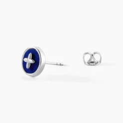 Boucles D'Oreilles Puces Talismania Argent Blanc Lapis Lazuli