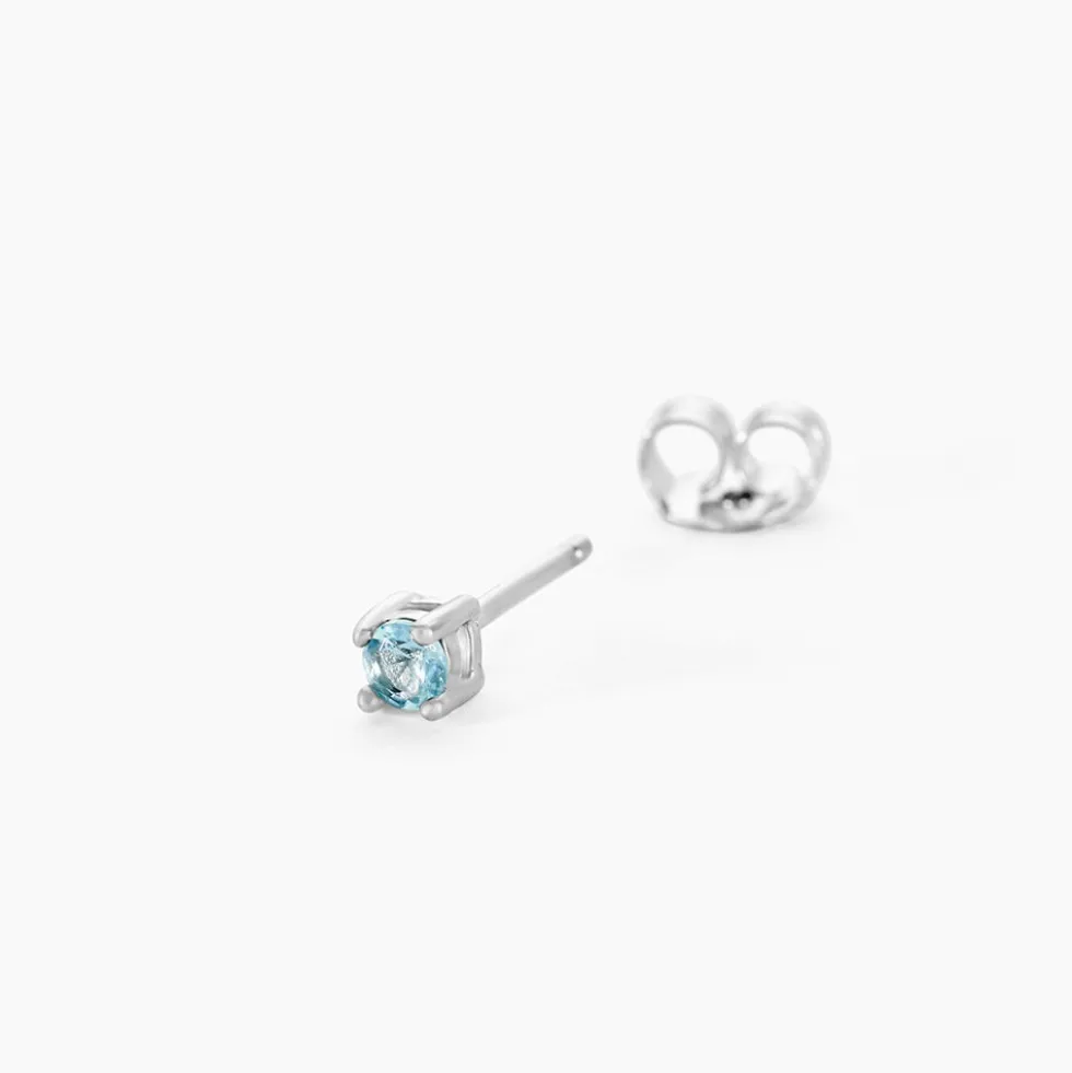 Boucles D'oreilles Puces Tehora Argent Blanc Verre