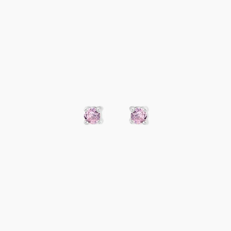 Boucles D'oreilles Puces Tehora Argent Blanc Oxyde De Zirconium