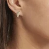 Boucles D'oreilles Puces Tourkia Or Jaune Oxyde De Zirconium