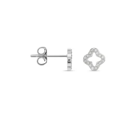 Boucles D'oreilles Puces Tully Argent Blanc Oxyde De Zirconium