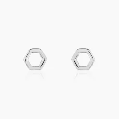 Boucles D'oreilles Puces Ulima Argent Blanc
