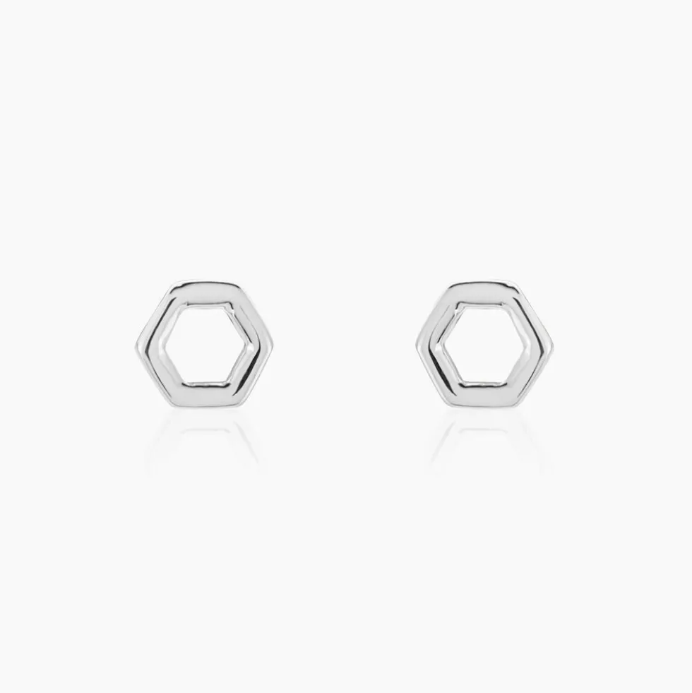 Boucles D'oreilles Puces Ulima Argent Blanc