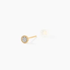 Boucles D'oreilles Puces Vaina Or Jaune Diamant