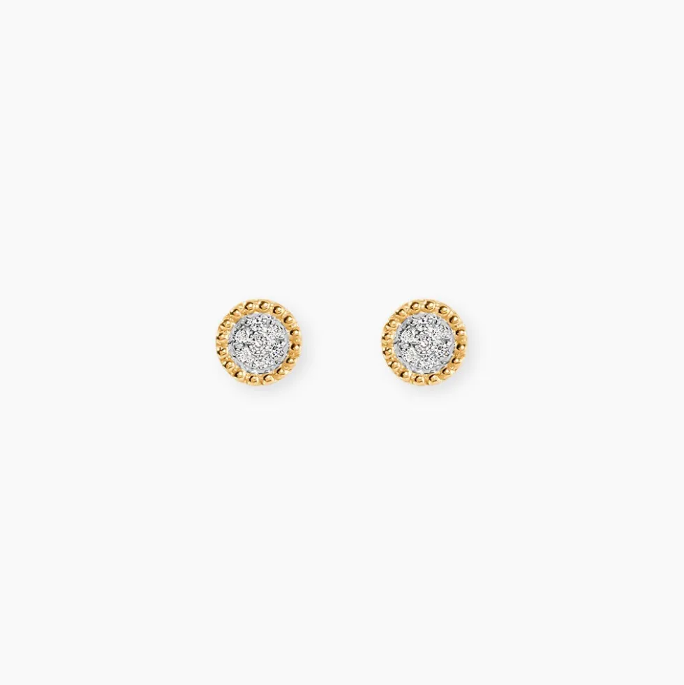 Boucles D'oreilles Puces Vaina Or Jaune Diamant