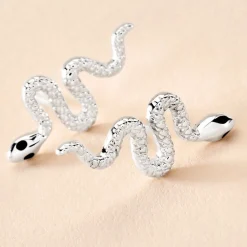 Boucles D'oreilles Puces Yoshie Argent Blanc
