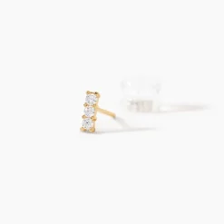 Boucles D'oreilles Puces Youssa Barrettes Or Jaune Oxyde De Zirconium
