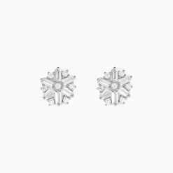 Boucles D'oreilles Puces Ysatis Argent Blanc Oxyde De Zirconium