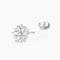 Boucles D'oreilles Puces Ysatis Argent Blanc Oxyde De Zirconium