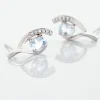 Boucles D'oreilles Sagesse Or Blanc Topaze Oxyde