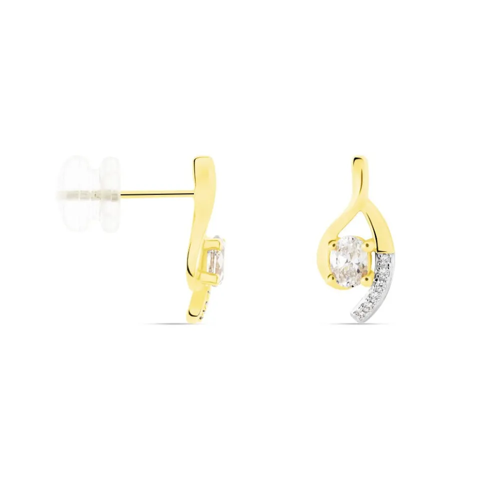 Boucles D'oreilles Sagesse Or Jaune Oxyde Oxyde