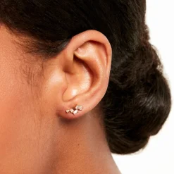 Boucles D'Oreillesucles D'Oreilles Dépareillées Loanne Or Jaune Oxyde De Zirconium