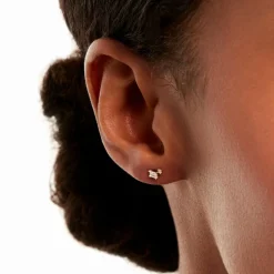 Boucles D'Oreillesucles D'Oreilles Dépareillées Loanne Or Jaune Oxyde De Zirconium