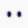 Boucles D'oreilles Vladimir Or Blanc Saphir Diamants