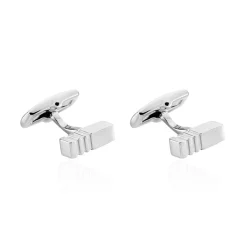 Boutons De Manchette Gary Acier Blanc