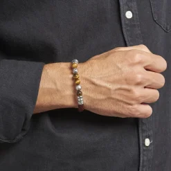 Bracelet Acier Blanc Abraham Pierre De Synthese