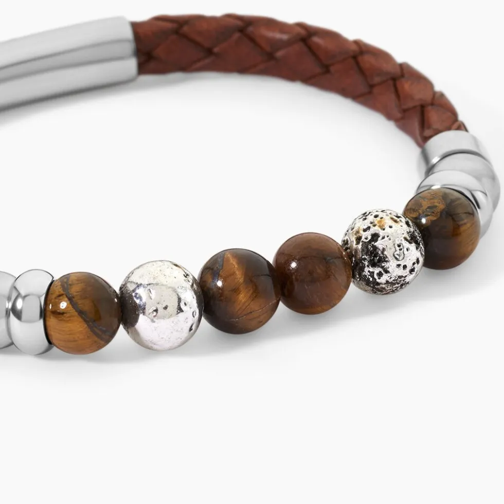 Bracelet Acier Blanc Abraham Pierre De Synthese