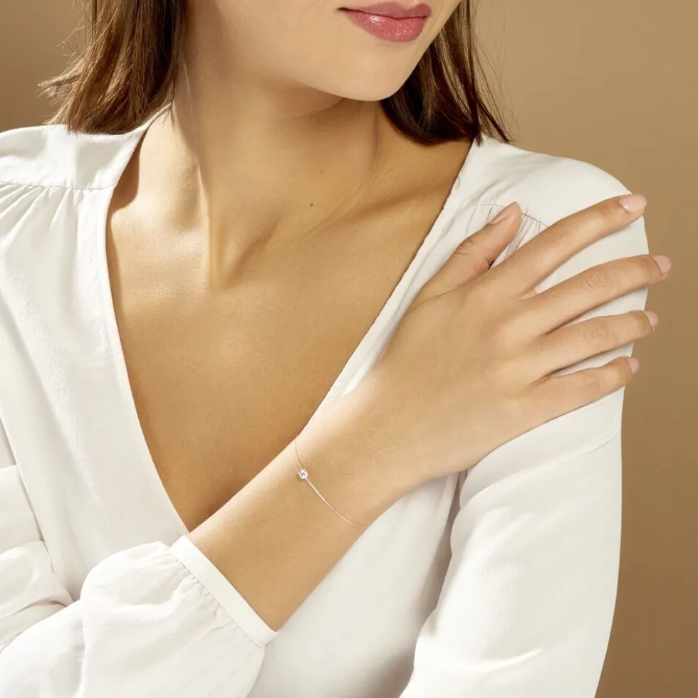 Bracelet Adula Or Blanc Oxyde De Zirconium