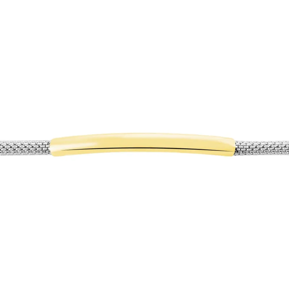 Bracelet Aedan Maille Popcorn Acier Bicolore