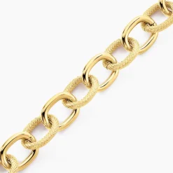 Bracelet Aelia Maille Alternee Acier Jaune