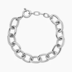 Bracelet Aelia Maille Alternee Acier Blanc