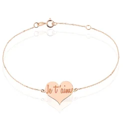 Bracelet Albizia Coeur Message Or Rose