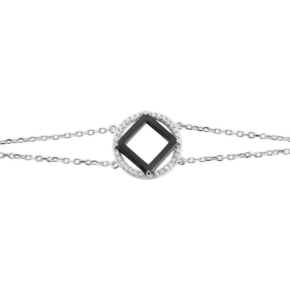 Bracelet Ally Argent Blanc Céramique Et Oxyde De Zirconium
