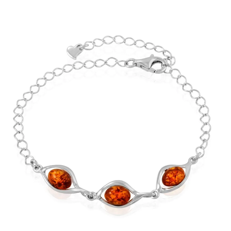 Bracelet Argent Blanc Mounyaae Ambre