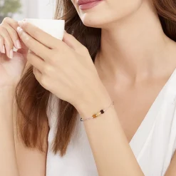 Bracelet Argent Blanc Ridaae Ambres
