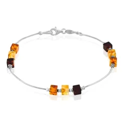 Bracelet Argent Blanc Ridaae Ambres