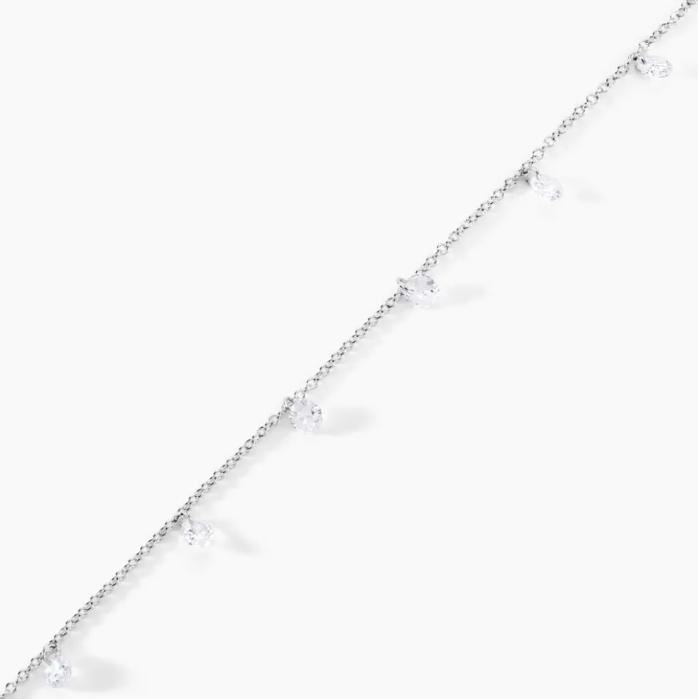 Bracelet Argent Collie Argent Blanc Oxyde