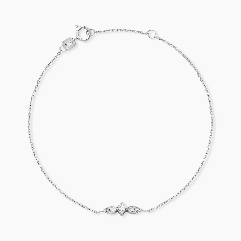 Bracelet Art Deco Or Blanc Diamant