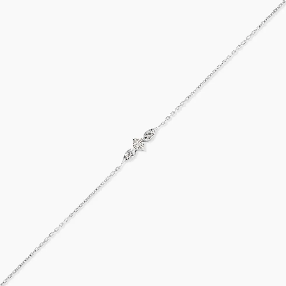 Bracelet Art Deco Or Blanc Diamant