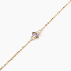Bracelet Azel Plaque Or Jaune Oxyde De Zirconium