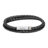Bracelet Boss Ares Cuir De Veau Noir